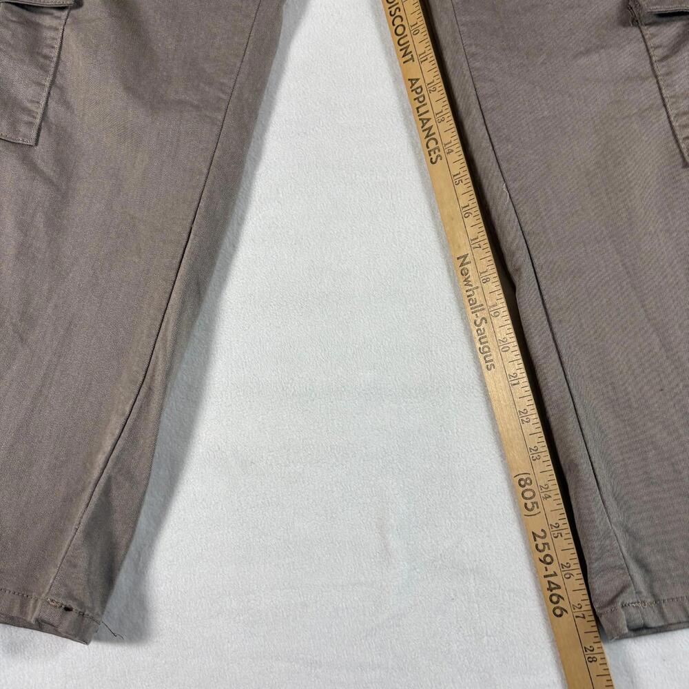 VIP Jeans Womens 8/10 Y2K Wide Leg Cargo Pants Brown Multi Pocket Stretch - Picture 2 of 10